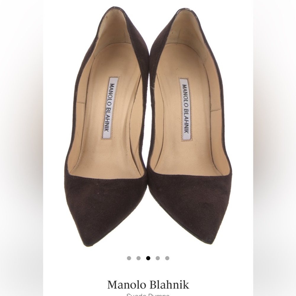Manolo Blahnik Women's Brown Suede Pumps